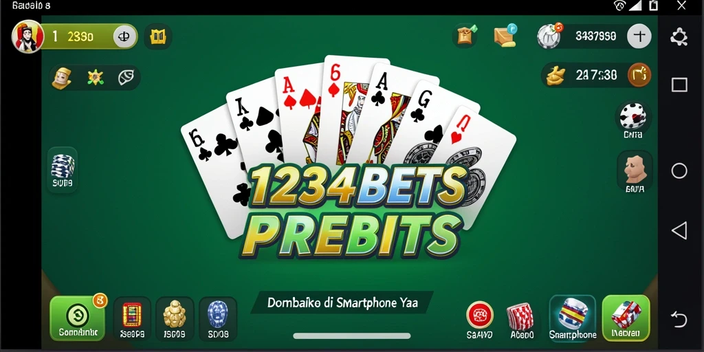 Tampilan gameplay seru dalam aplikasi 1234BETS permainan Domino.