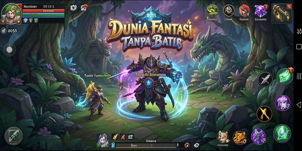 Screenshot utama 8055 menampilkan petualangan seru di dunia MMORPG.