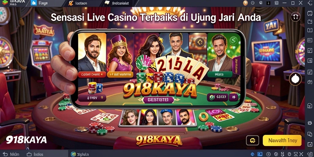 Tampilan gameplay Live Casino yang mendebarkan dan interaktif.