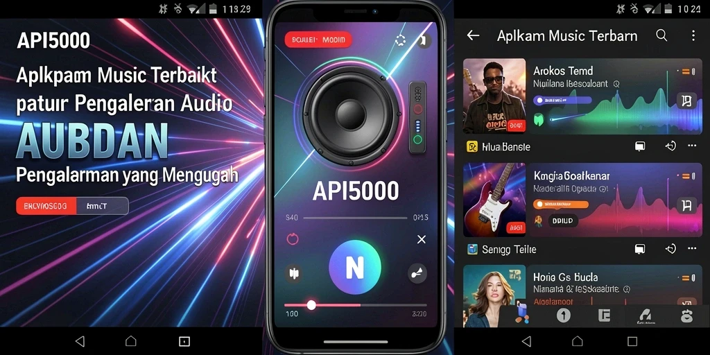 Tampilan utama API5000 memperlihatkan fitur interaktif untuk menikmati musik.