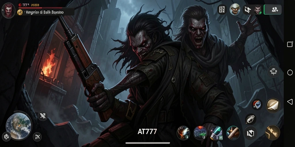 Gameplay AT777 menampilkan suasana mencekam dan menakutkan.