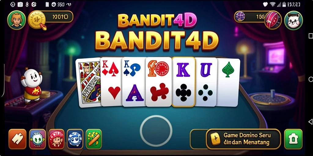 Tampilan gameplay seru dari BANDIT4D dengan domino yang menarik.