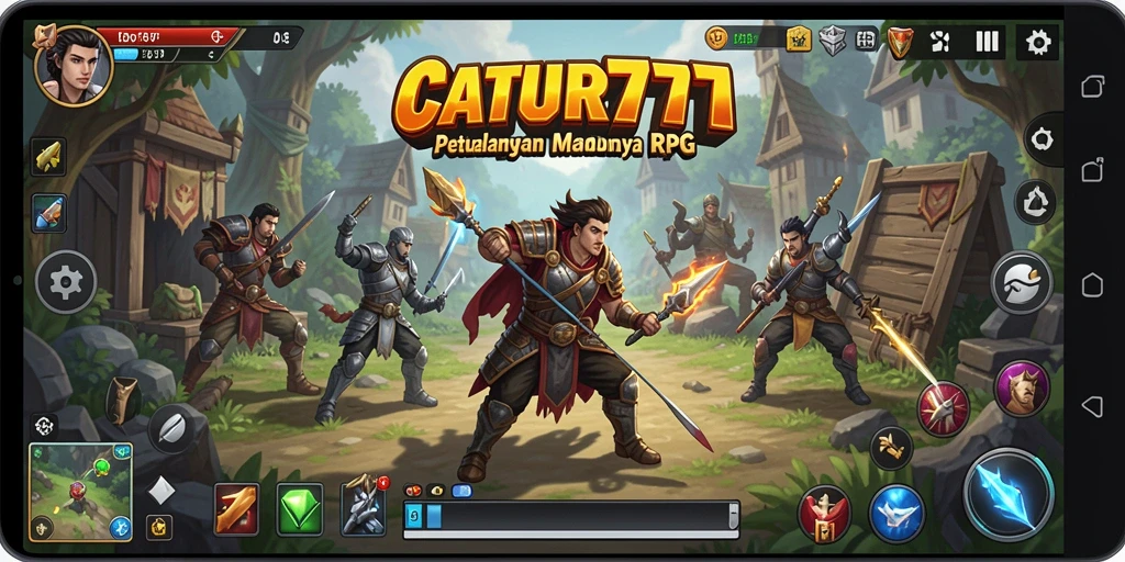 Gameplay menegangkan CATUR777 dengan karakter dan strategi RPG.