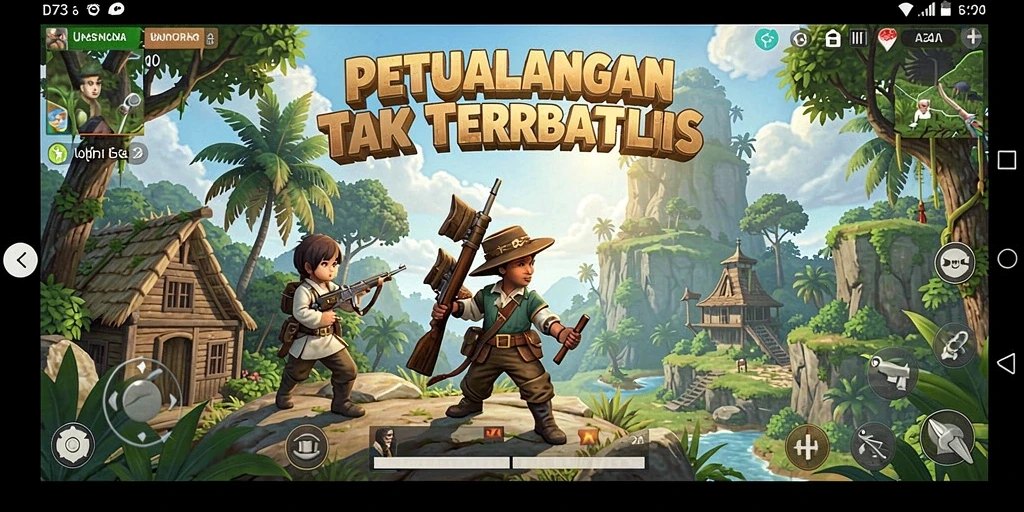 Tampilan gameplay D73 yang mendebarkan di dunia terbuka.