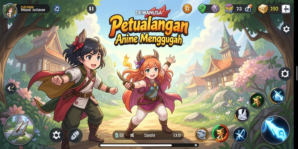 Tampilan permainan DEWANUSA yang penuh warna dan menarik.