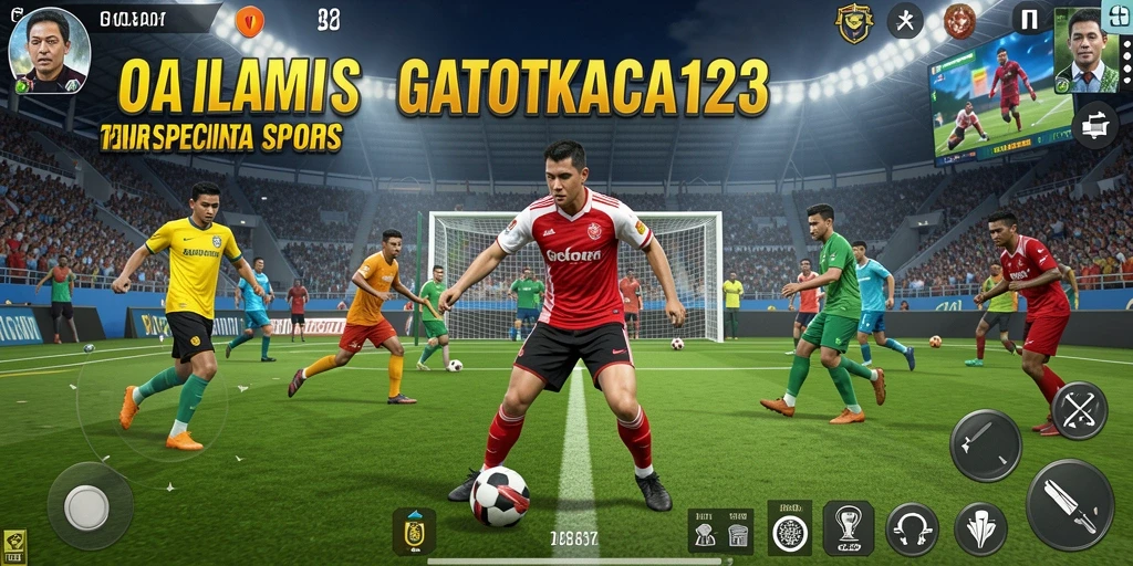 Tampilan gameplay seru dalam GATOTKACA123, penuh aksi olahraga.