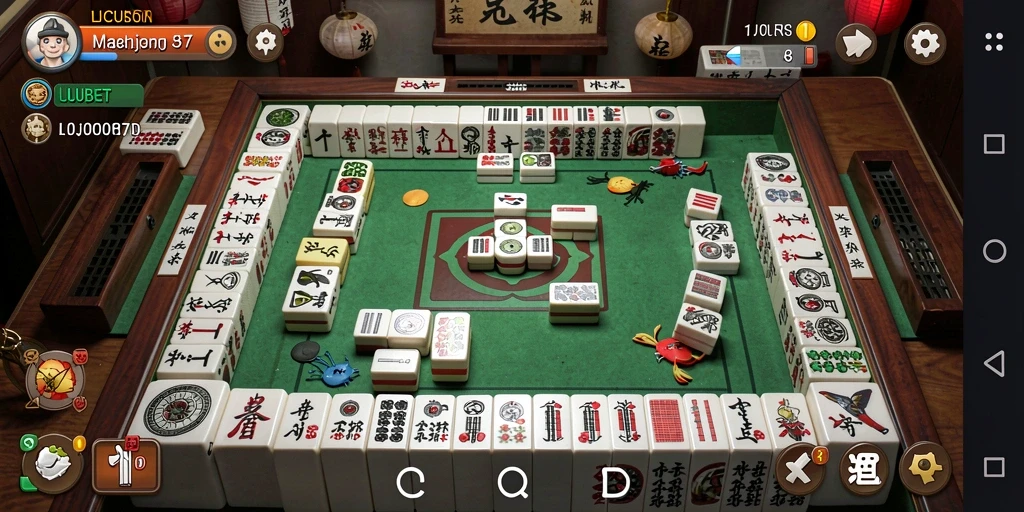 Screenshot gameplay LUCUBET menampilkan papan Mahjong yang menantang.