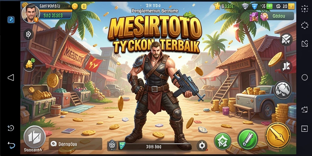 Screenshot gameplay MESIRTOTO menampilkan aksi seru dalam membangun kerajaan bisnis.