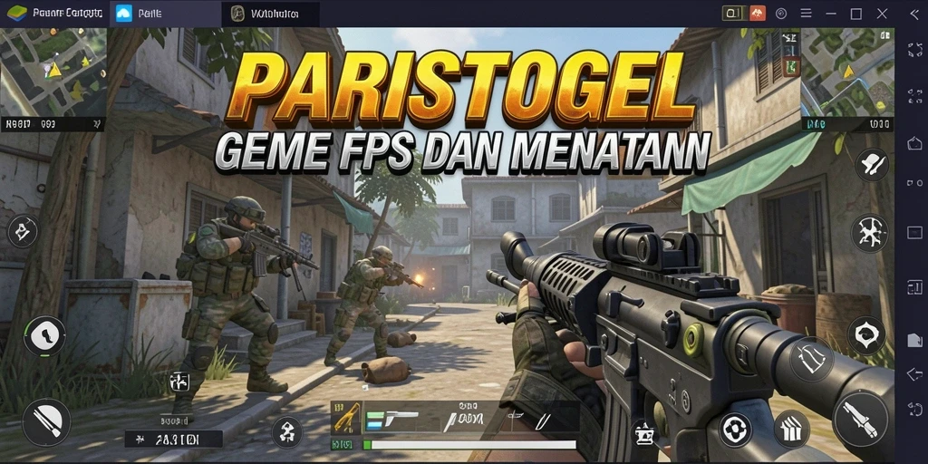 Tangkapan layar menampilkan aksi seru dalam gameplay FPS PARISTOGEL.
