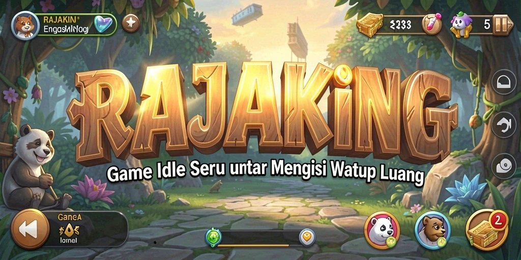 Screenshot gameplay RAJAKING menampilkan keragaman bangunan dan karakter.