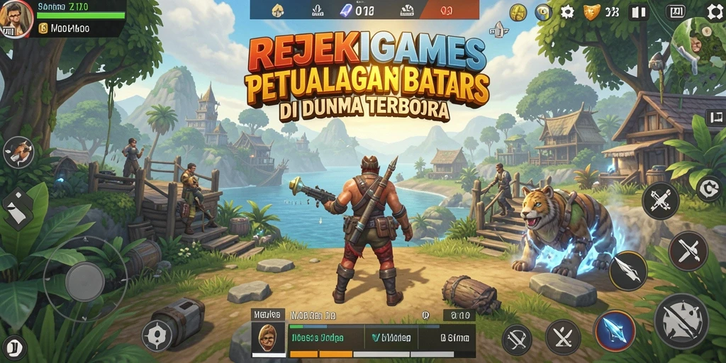 Screenshot utama gameplay menunjukkan petualangan seru di dunia terbuka.