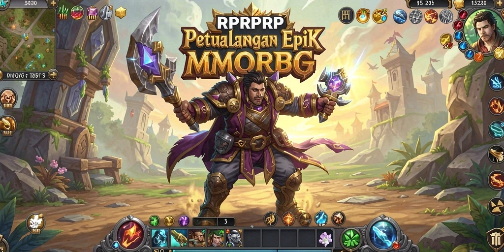 Tampilan gameplay <strong>RPRPRP</strong> yang menegangkan dalam pertempuran MMORPG.