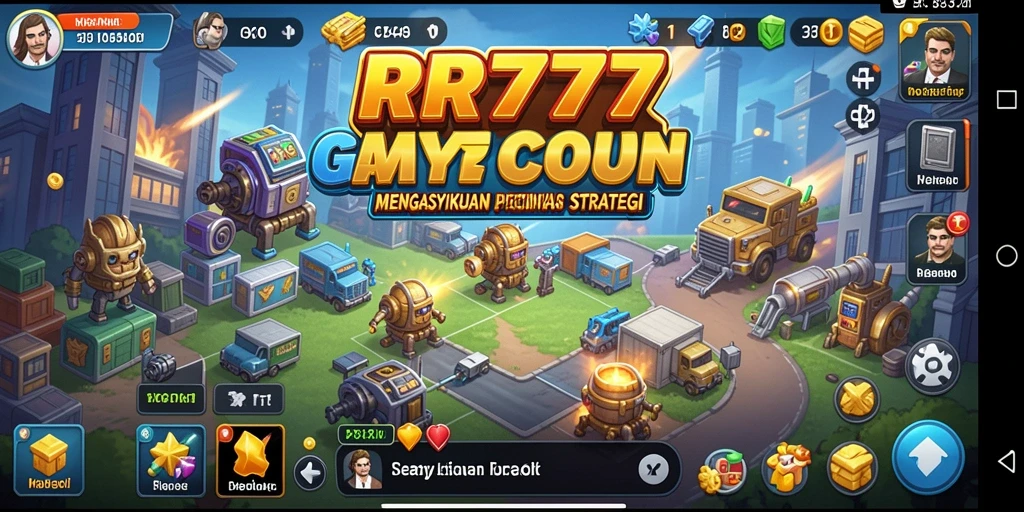 Tampilan utama gameplay RR777 dengan elemen strategi Tycoon.
