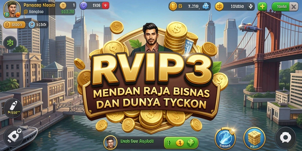 Tampilan gameplay RVIP3 yang menarik dengan elemen Tycoon.
