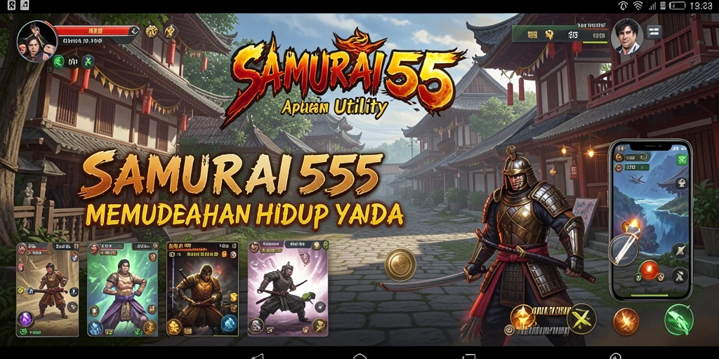 Tangkapan layar utama aplikasi SAMURAI555 menunjukkan fitur pengingat yang berguna.