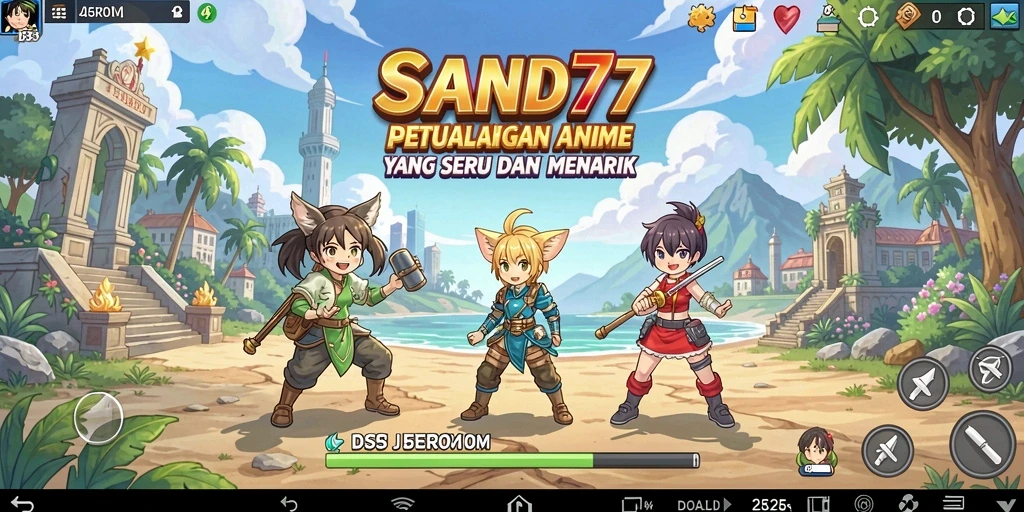 Screenshot gameplay <strong>SAND77</strong> yang menunjukkan aksi pertarungan Anime yang mendebarkan.