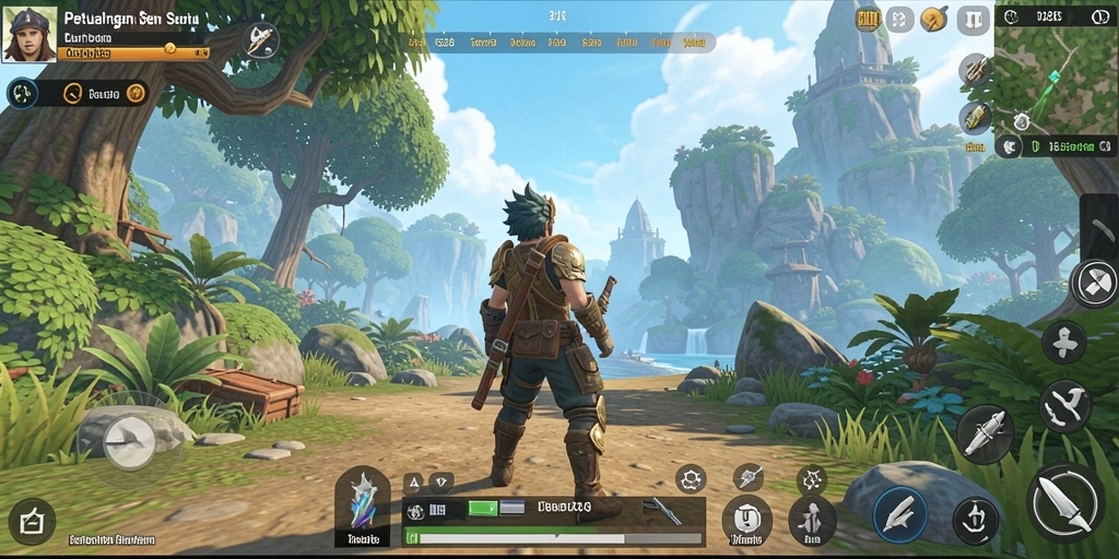 Screenshot utama SE328 menunjukkan aksi petualangan yang mendebarkan.