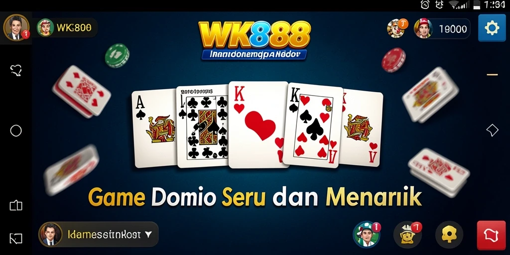 Tampilan gameplay Domino yang seru dan interaktif di WK888.